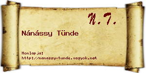 Nánássy Tünde névjegykártya